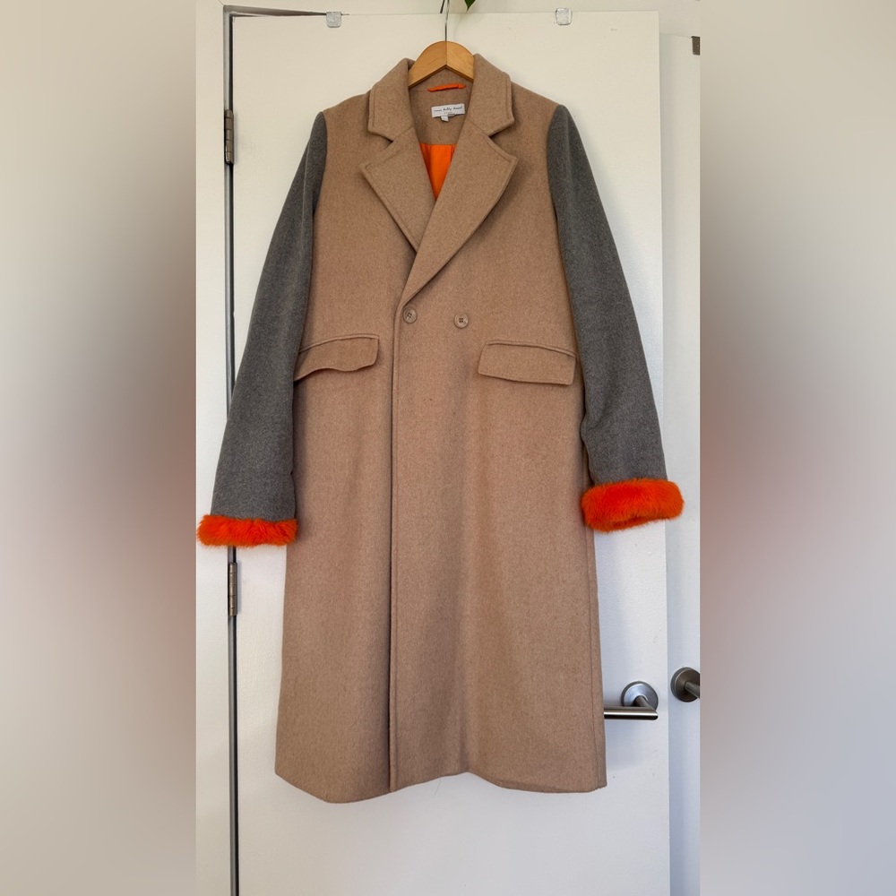 Never Fully Dressed Women's Camel Fur Cuff Petra Coat - Camel - L